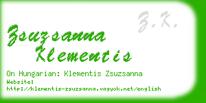 zsuzsanna klementis business card